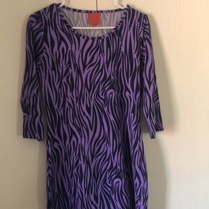Woman’s  Purple sheath Zebra Print Dress